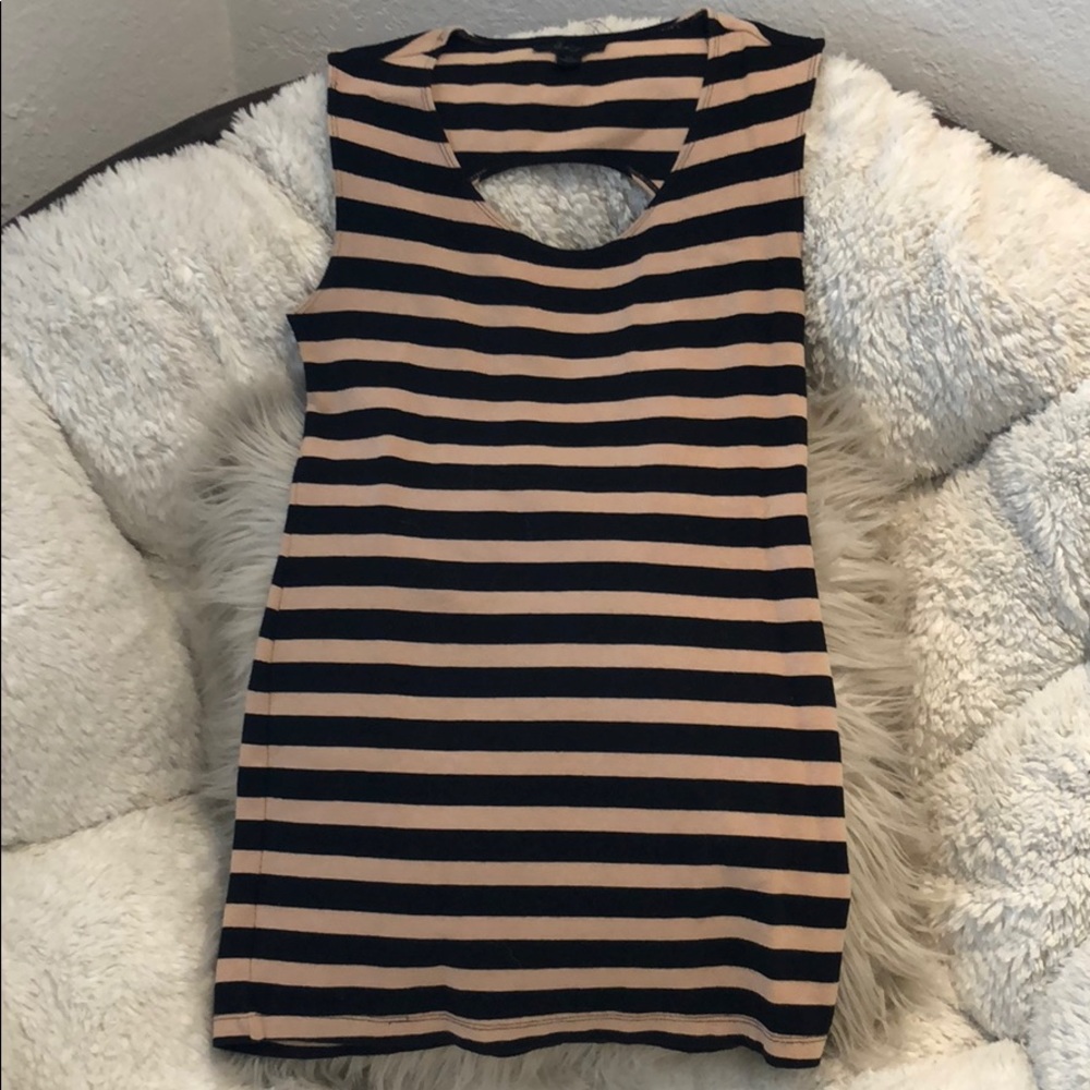 Black & tan mini dress